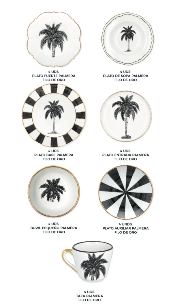 Colección de vajilla CARTAGENA Serie Deluxe (ﬁlo de oro)