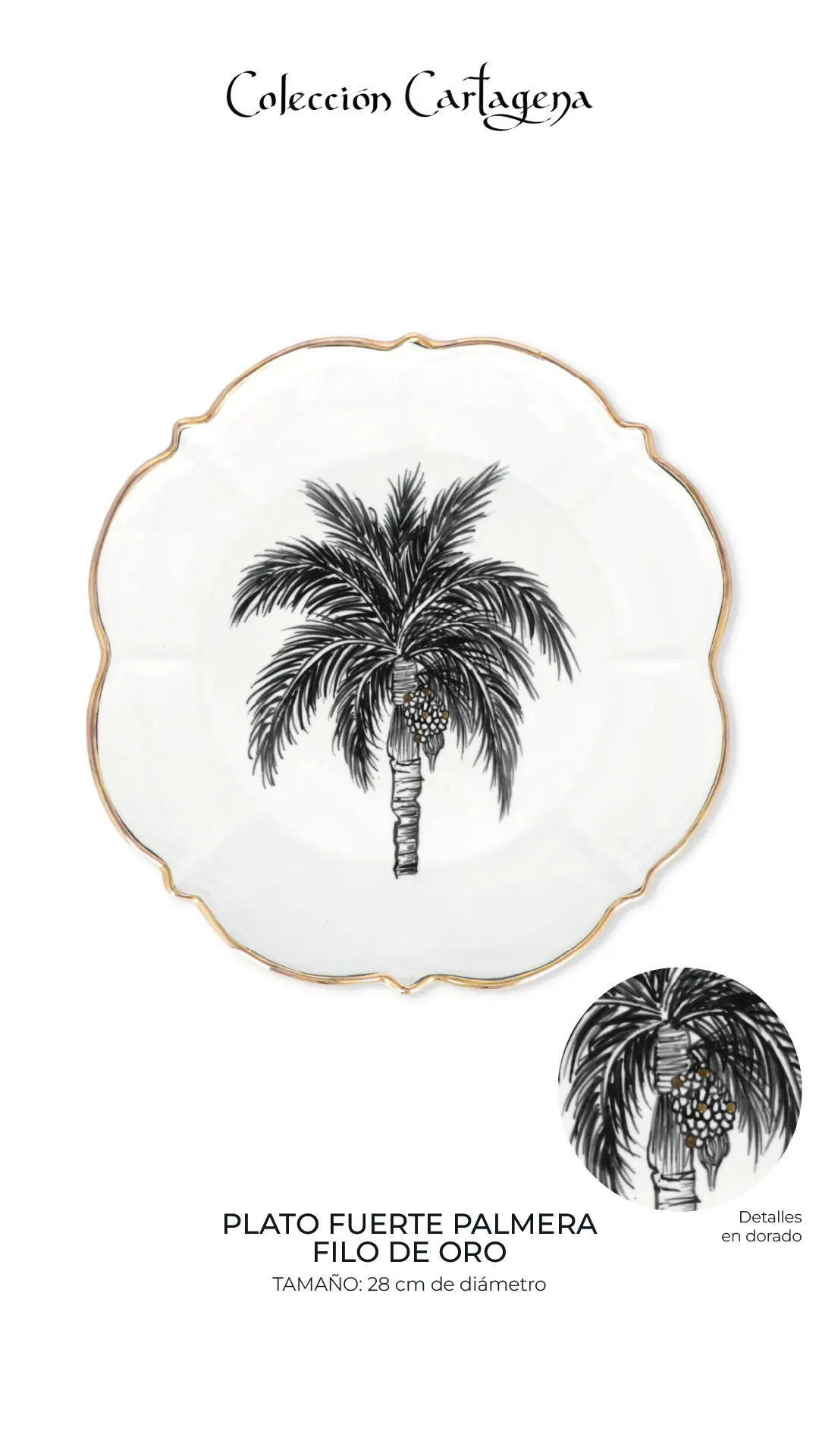 Vajilla Colección Cartagena Serie Origen filo dorado