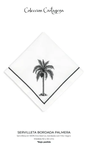 Servilleta bordada palmera