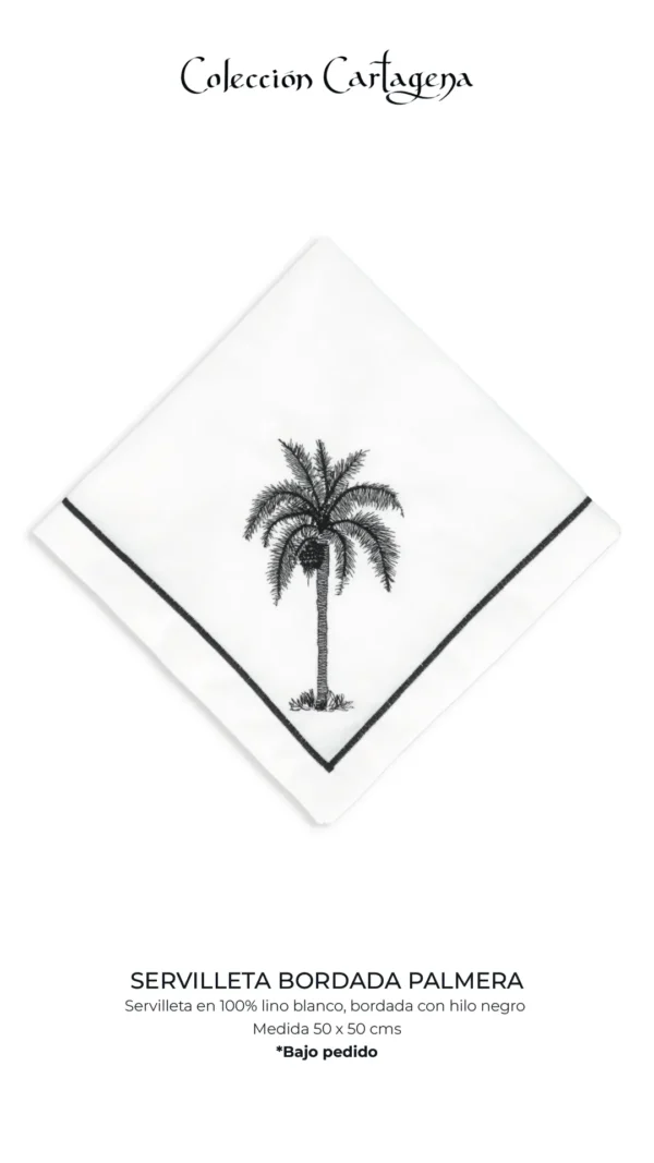 Servilleta bordada palmera