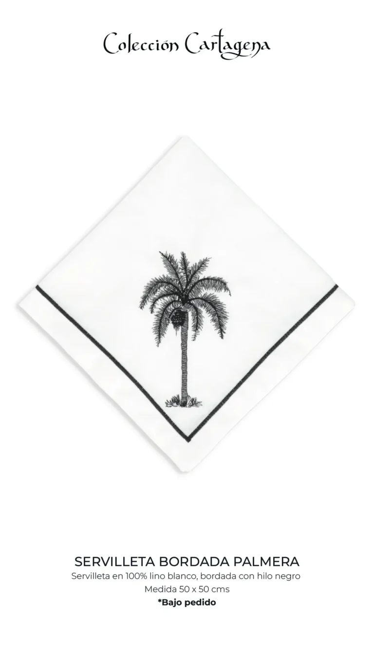 Servilleta bordada palmera